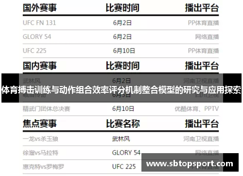 体育搏击训练与动作组合效率评分机制整合模型的研究与应用探索